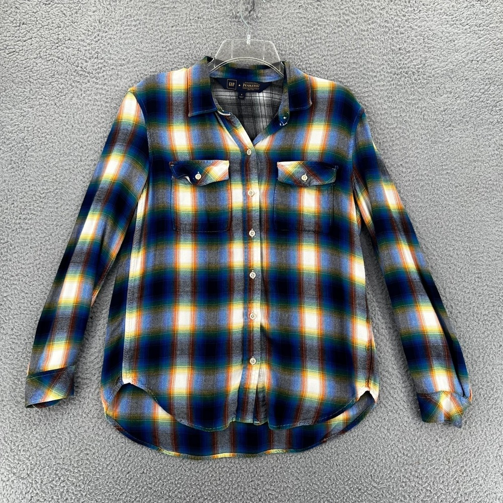 Gap x Pendleton Boyfriend 2 Pocket Flannel Plaid Button Up Shirt Women's Size S